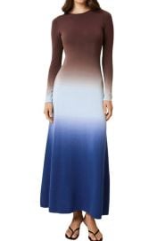 Solid & Striped The Dora Ombré Colorblock Long Sleeve Knit Maxi Dress at Nordstrom