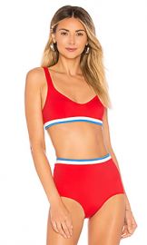 Solid  amp  Striped The Katie Bikini Top in Red Multi from Revolve com at Revolve