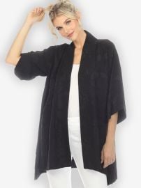 Solid Black Silk Kimono Top CITRON CLOTHING at Citron