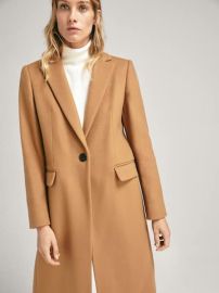 Solid Colored Wool Coat at Massimo Dutti