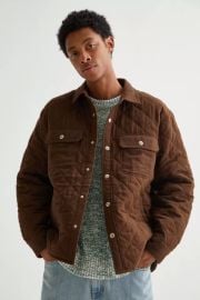 Solid Quilted Shirt Jacket at Urban Outfitters