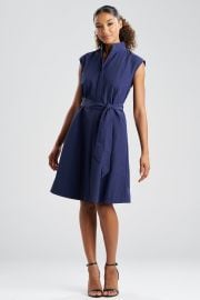 Solid Taffeta Tie Front Dress at Natori