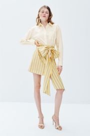 Solid and Striped Bow Shirt Dress by TOCCIN X RTR Rent the Runway at Rent the Runway