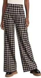 Something Navy Women39s Plaid High Waisted Wide Leg Pants Navy Combo 0 at Amazon