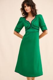 Sonia Contrast Piped Midi Dress Nuuly at Nuuly