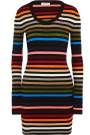 Sonia Rykiel   Striped ribbed-knit mini dress at Net A Porter