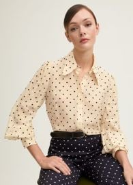 Sonya Birch amp Black Silk Polkadot Jacquard Blouse Clothing Collections LKBennett London at LK Bennett