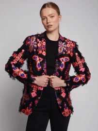 Sophia Fringed Blazer in Neon Jacquard bientt at A Bientot 713