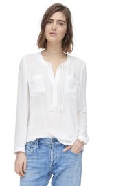 WornOnTV: Elizabeth’s white tassel tie top on General Hospital ...