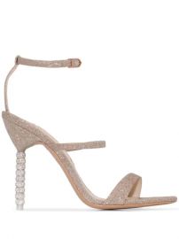 Sophia Webster Champagne Glitter Rosalind 100 Leather Sandals - Farfetch at Farfetch