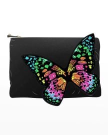 Sophia Webster Flossy Butterfly Leather Clutch Bag at Neiman Marcus