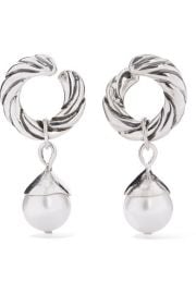 Sophie Buhai - Velasquez silver faux pearl hoop earrings at Net A Porter