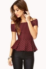 Sophisticated Stripes Peplum Top at Forever 21