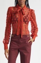 Soraya Dot Sheer Mesh Button-Up Shirt at Nordstrom Rack