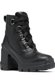 Sorel Caribou X Waterproof Lace Up Block Heel Bootie at Nordstrom