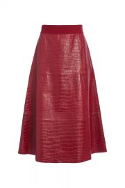 Sosie Croc Leather Midi Skirt at Orhcard Mile