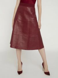 Sosie Croc Leather Midi Skirt by Alice + Olivia at Alice + Olivia