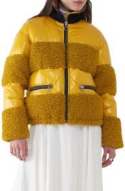 Sosken June Glossy Short Down Jacket In Yellow at Nordstrom
