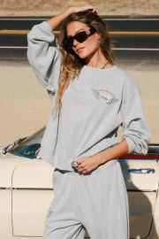 Soul Grey Relaxed Waffle Crewneck The Mayfair Group LLC at The Mayfair Group