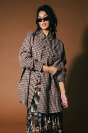 Soul Searching Ultra Oversized Button Up in Brown Dressed in Lala at Dressed in Lala