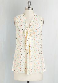 South Florida Spree Top in Ivory Dots at ModCloth