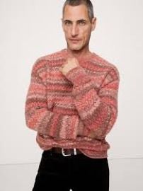 Space Dye Crew Neck Sweater in Red Rhubarb at Banana Republic