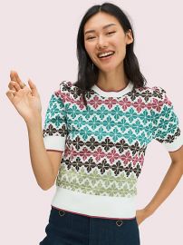 Spade Flower Puff Sleeve Sweater by Kate Spade at Kate Spade