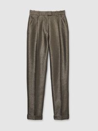 Sparkle Tapered Trousers in Dark Gold REISS USA at Reiss