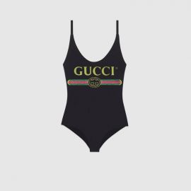 Sparkling swimsuit with Gucci logo at Gucci