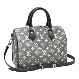 Speedy bandoulire leather handbag Louis Vuitton Blue in Leather - 45860016 at Vestiaire Collective