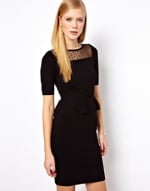 Spencers black peplum dress at Asos