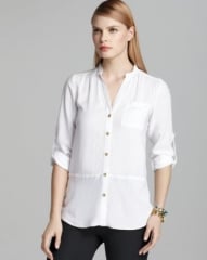 Spense Mandarin Collar Shirt with Tulip Back at Bloomingdales