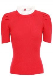 Sphynx lace-trimmed ribbed-knit top at The Outnet