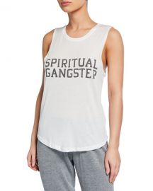 Spiritual Gangster Logo Varsity Muscle Tank at Neiman Marcus