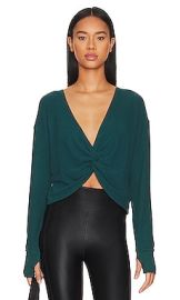 Spiritual Gangster Reversible Twist Front Sweater In Pine at Revolve