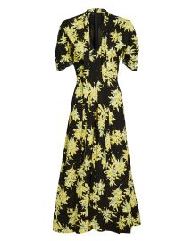 Splatter Floral Tie Neck Dress at Intermix