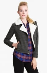 Splendid Faux Shearling Lined Moto Jacket at Nordstrom