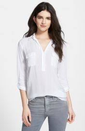 Splendid Lightweight Chest Pocket Shirt in White at Nordstrom