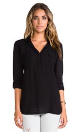 Splendid Shirting Top in Black from Revolve com at Revolve