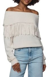 Splendid Simone Fringe Off the Shoulder Sweater at Nordstrom