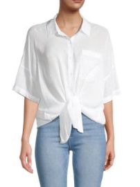 Splendid Tie-Front Button-Down Shirt on SALE at Saks Off 5th