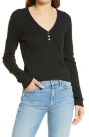 Splendid Waffle Knit Henley Top at Nordstrom