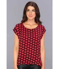 Splendid Window Pane Dolman Tee Roja at 6pm