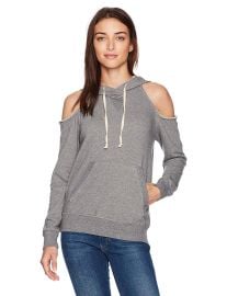 Splendid Women s Soft Cotton Gray Cold Shoulder Hoodie at Amazon