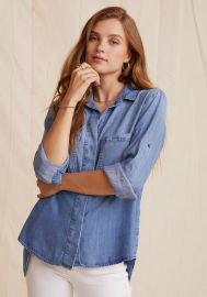 Split Back Button Down in Medium Ombre Wash at Bella Dahl