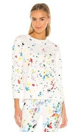 Splits59 Cali French Terry Sweatshirt In Off White Splatter at Revolve