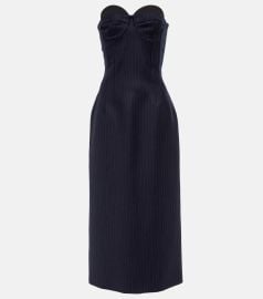 Sportmax Navy Flipper Midi Dress at Mytheresa