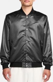 Sportswear Club Water Repellent Varsity Jacket at Nordstrom