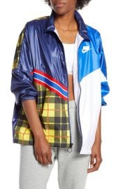 Sportswear NSW Woven Plaid Jacket at Nordstrom