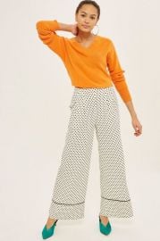 Spot Print Wide Leg Pants at Topshop